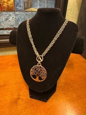 Cookie Lee Silver Tree of Life Pendant Necklace